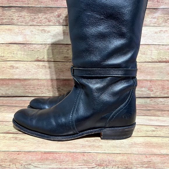Frye Black Leather Dorado Boots - Picture 2 of 11